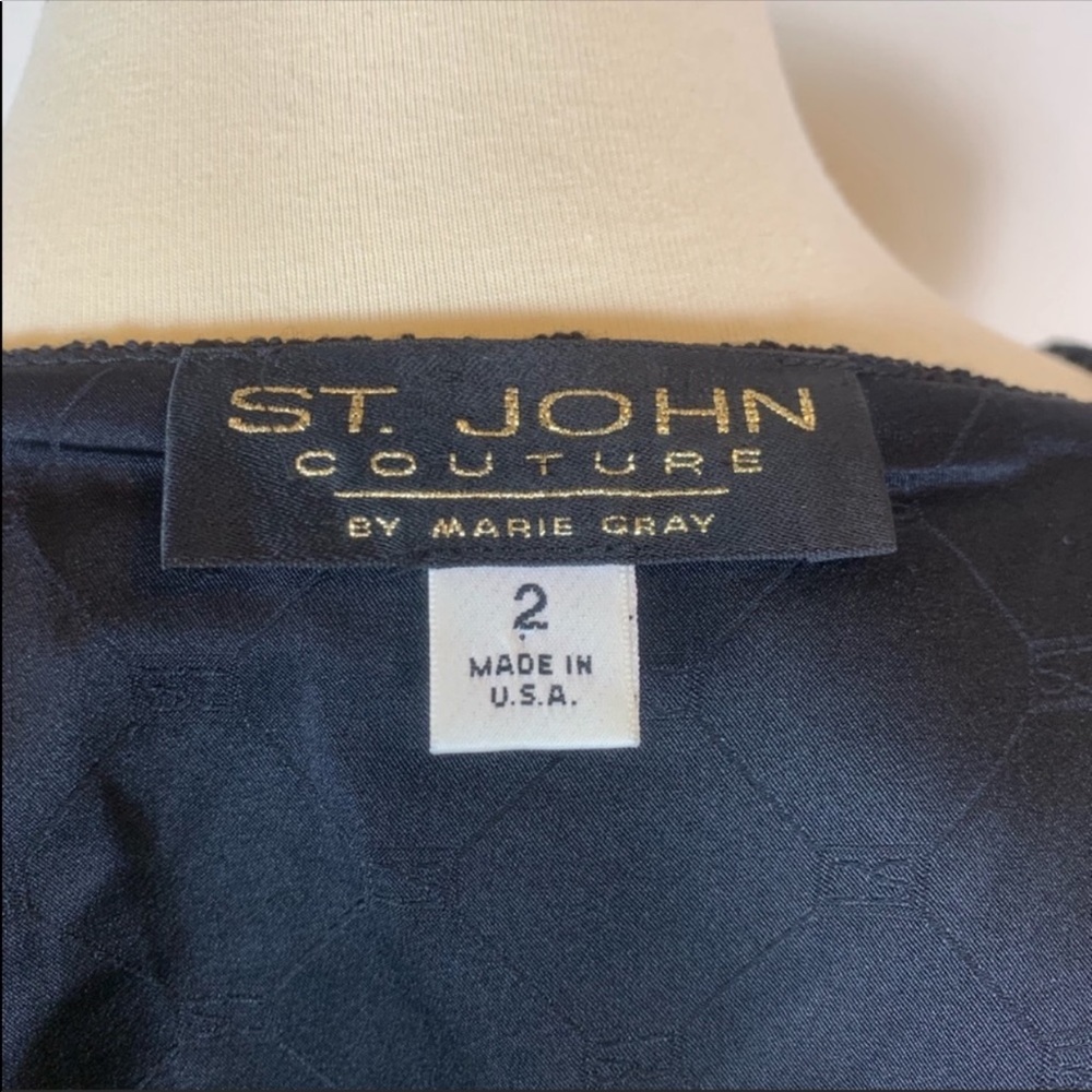 St. John By Marie Gray Black Sequin Sleeveless Top - Picture 7 of 8